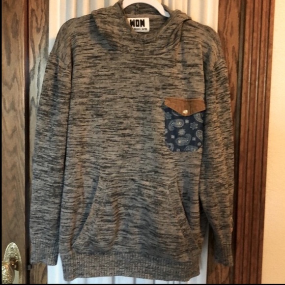 WON Woolf Originals New York Gray Heather Hoodie Sweater - Picture 12 of 12